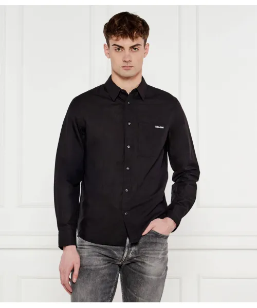 

Льняная рубашка Regular fit Calvin Klein Jeans, черный