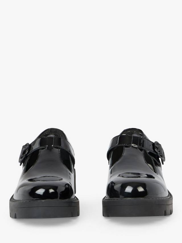 Детские школьные ботинки Kori T-Bar из кожи Kickers, Black Patent — фото 2
