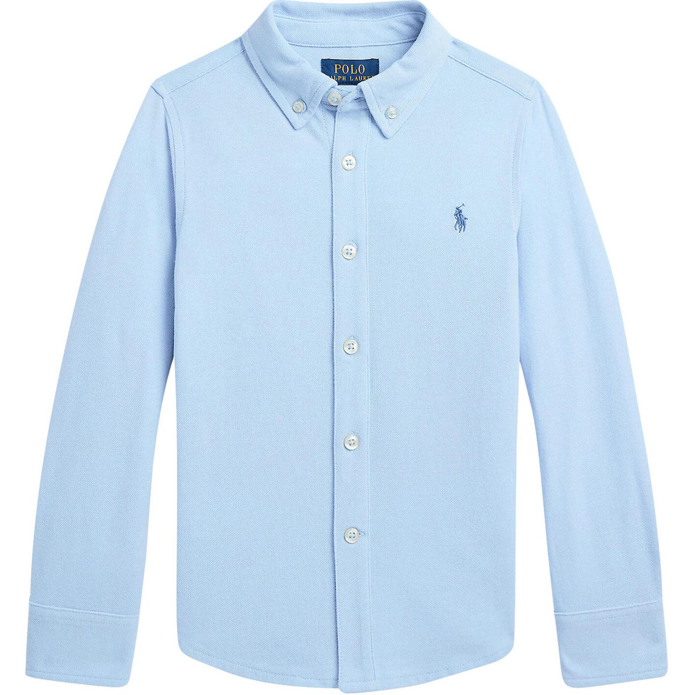 

Светло-голубая детская футболка Polo Ralph Lauren, голубой