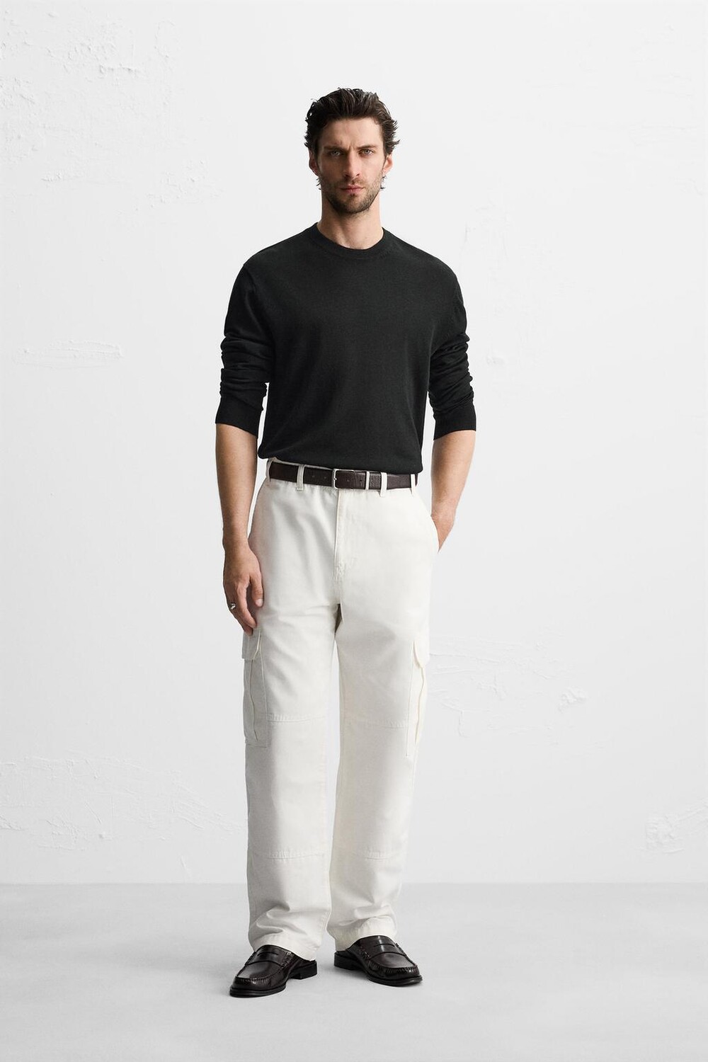 

Свитер из мериносовой шерсти ZARA, черный
