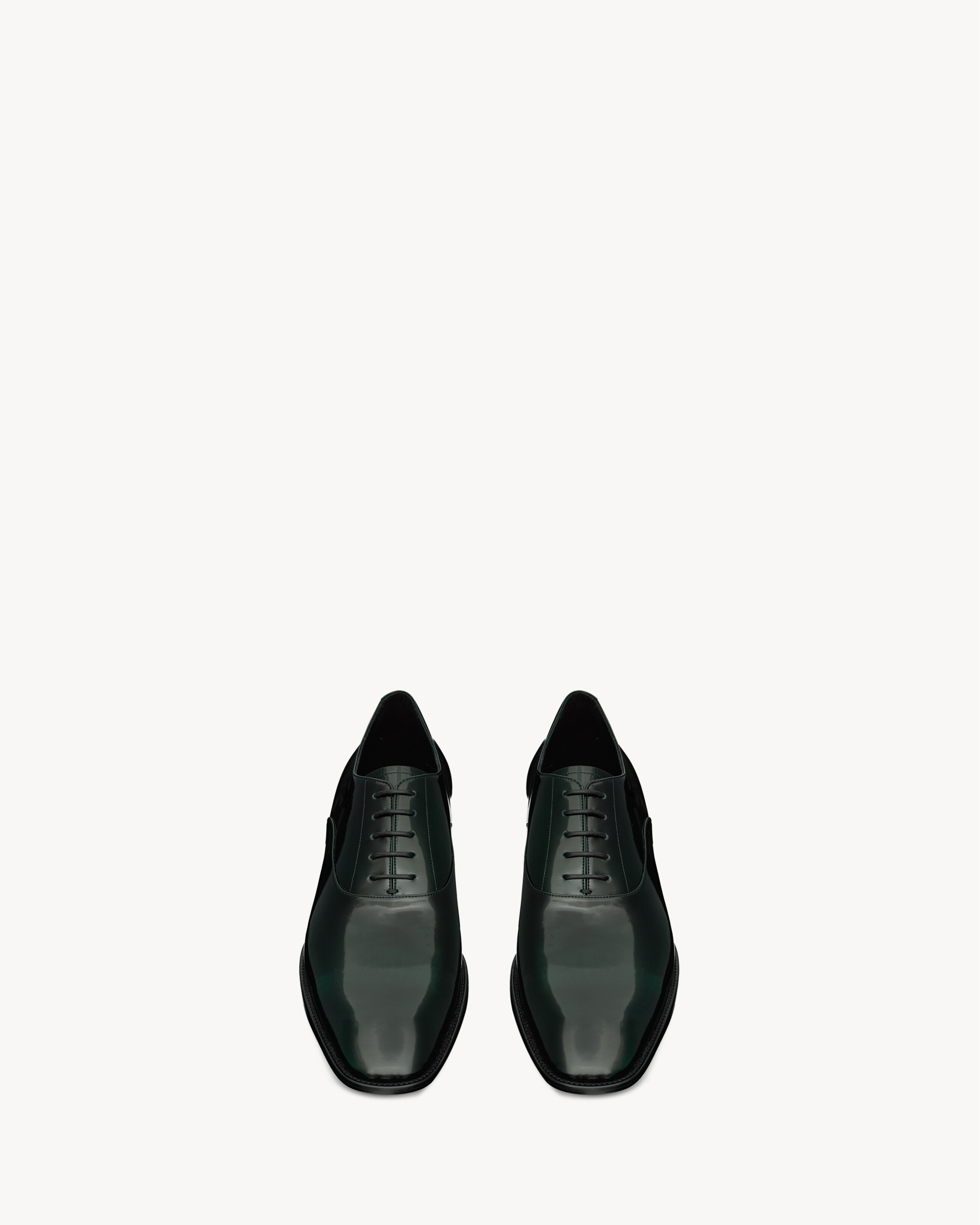 Оксфорды STANTON из лакированной кожи Saint Laurent, зеленый — фото 2