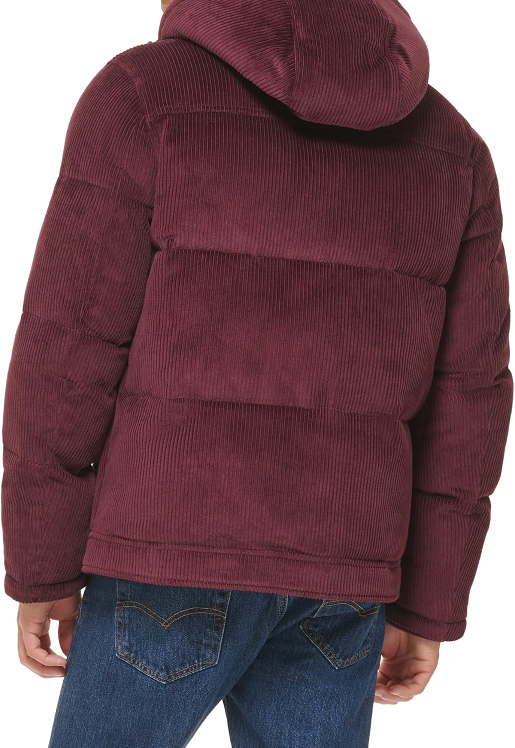 Мужская куртка Levi's Heavyweight средней длины с капюшоном в стиле милитари, Burgundy Corduroy — фото 2