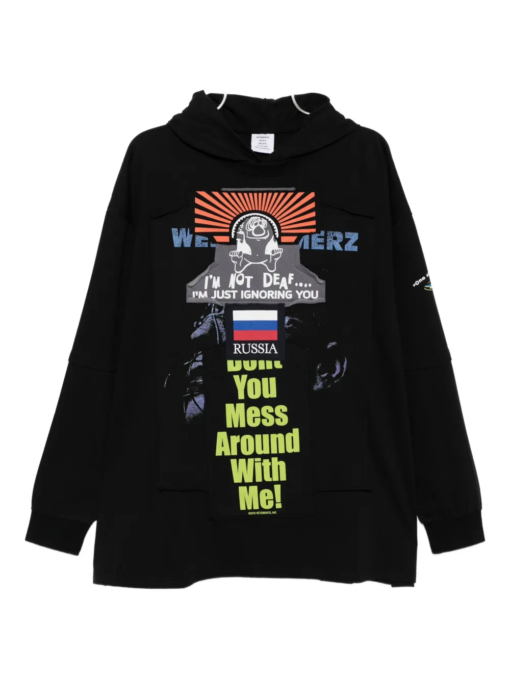 

Лоскутная толстовка с капюшоном VETEMENTS, черный