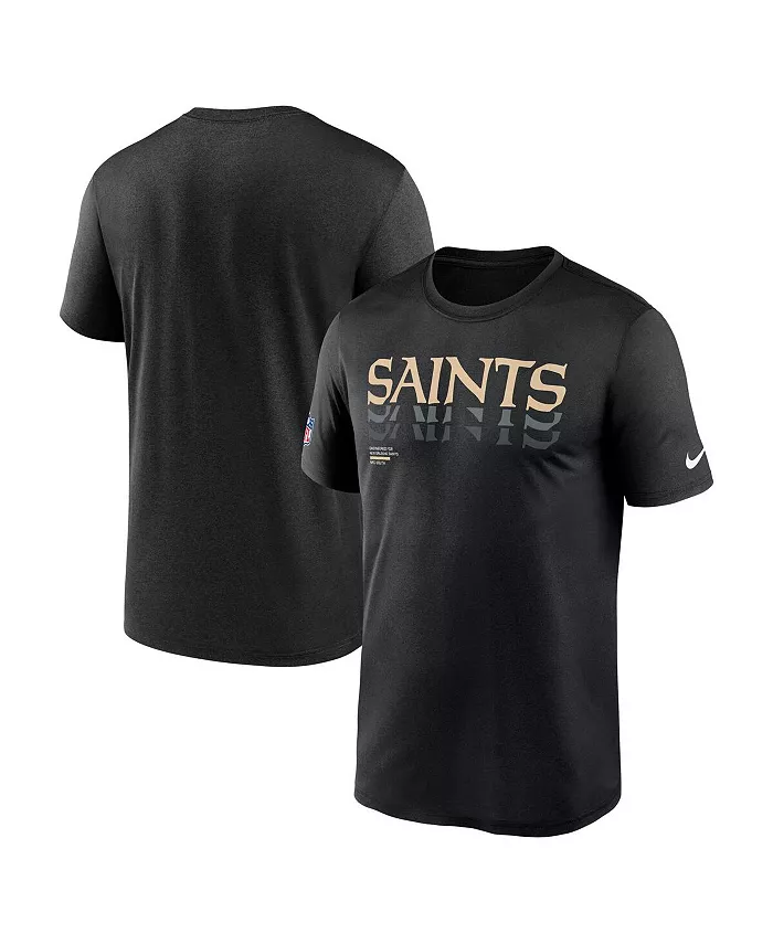 

Мужская черная футболка New Orleans Saints Wordmark Block Sideline Legend Performance Nike
