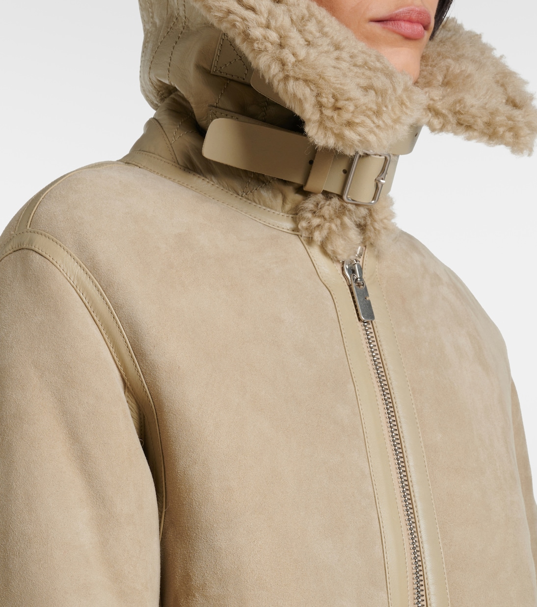 Куртка Burberry кожаная на подкладке из овчины Field — фото 4