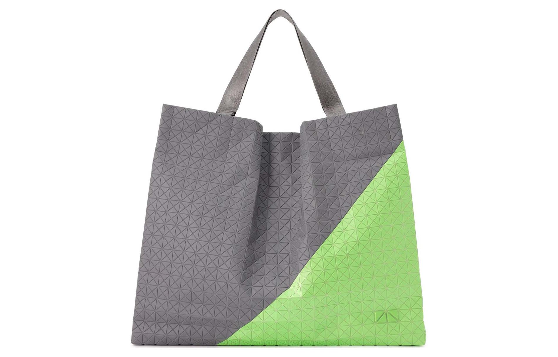 

ISSEY MIYAKE Куро хлопковая сумка-шоппер унисекс светло-зелёная