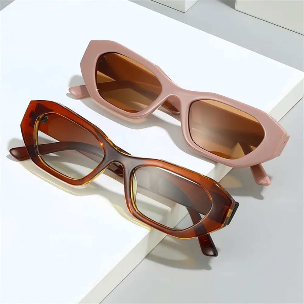 

Ретро-солнцезащитные очки неправильной формы для женщин и мужчин, маленькая оправа, градиентные, модные, с защитой от УФ-излучения UV400 LANGSER, Tea Silver