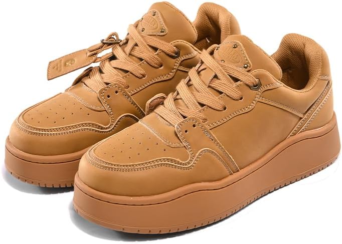 

Мужские повседневные кроссовки со шнуровкой, тренировочные, для скейтборда, на платформе, низкие баскетбольные кроссовки Safecams, коричневый