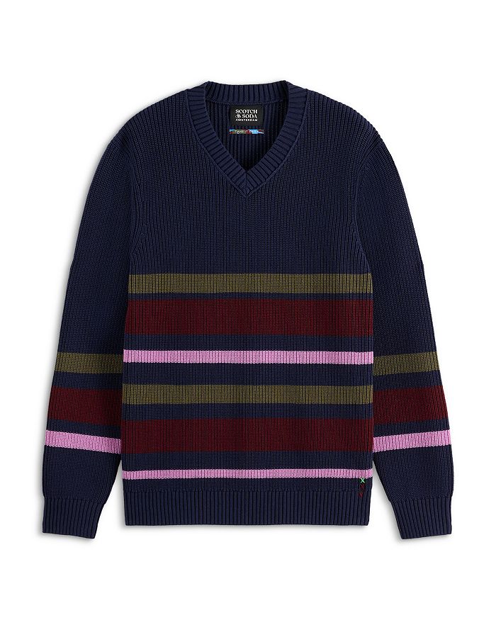 

Полосатый свитер с V-образным вырезом Scotch & Soda, мультиколор