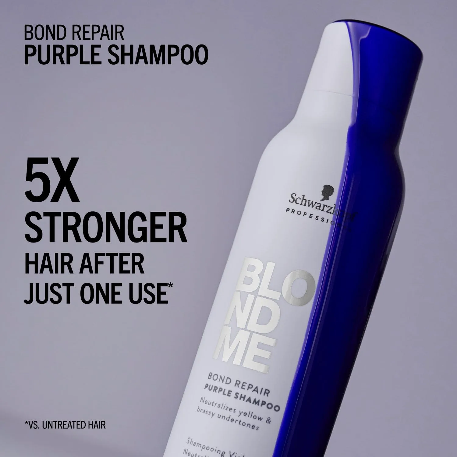BlondMe Bond Repair Purple Shampoo для блонда | нейтрализует желтизну и медные оттенки | укрепляет, восстанавливает и предотвращает ломкость | для увлажненных и здоровых холодных тонов 1000 мл (.), purple — фото 4