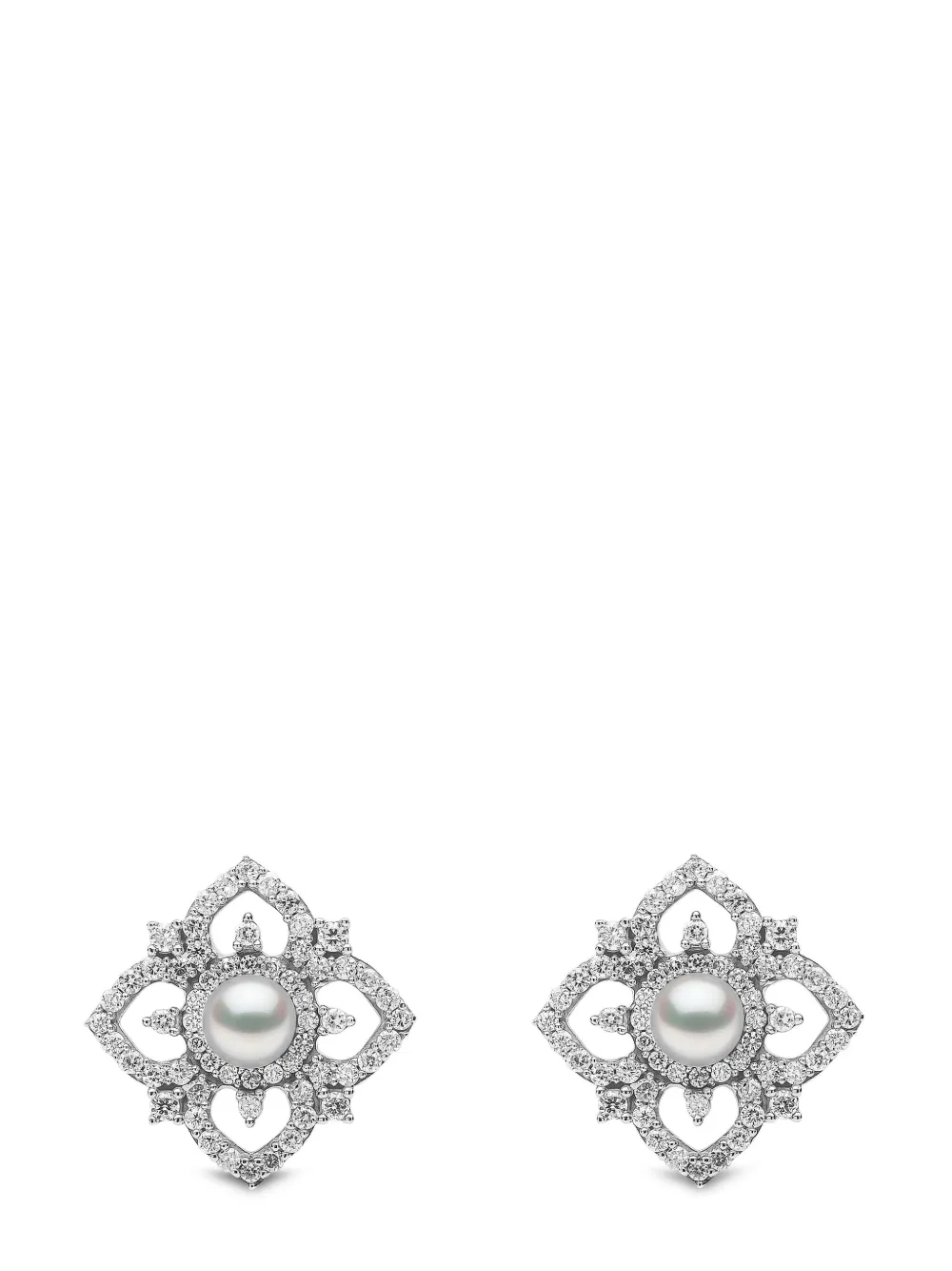 

Серьги Petal из белого золота с жемчугом и бриллиантами Yoko London, серебяный