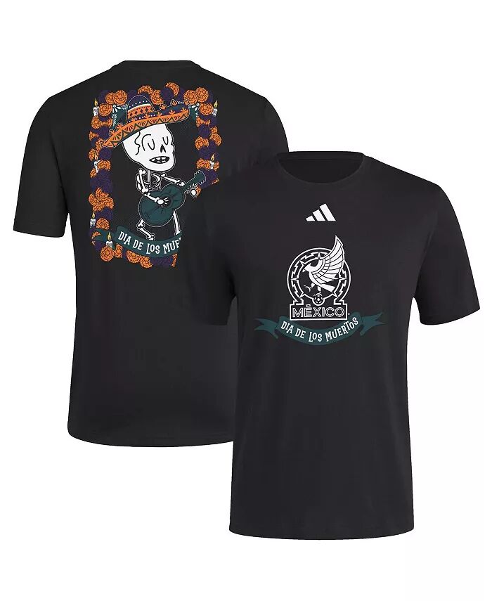 

Мужская черная футболка сборной Мексики Dia De Los Muertos Mariachi adidas