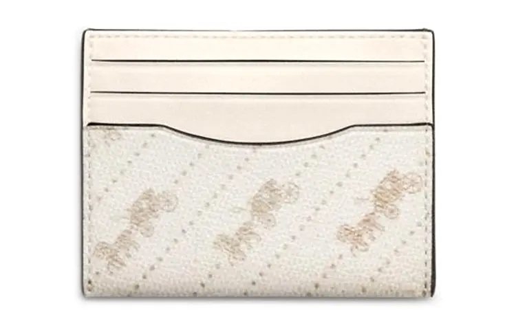 

COACH Чехол для карт из коровьей кожи, сумка для хранения карт, мини-чехол для карт унисекс, белый