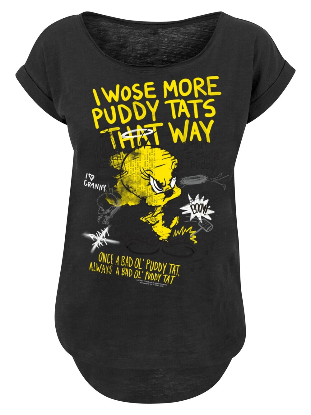 

Рубашка F4Nt4Stic Looney Tunes Tweety Pie More Puddy Tats, черный