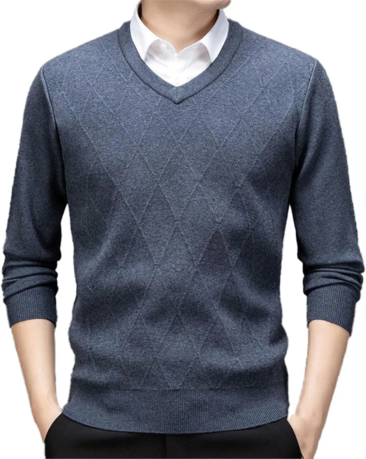 

Осенне-зимний вязаный свитер мужской пуловер утепленный CXLCZNKG