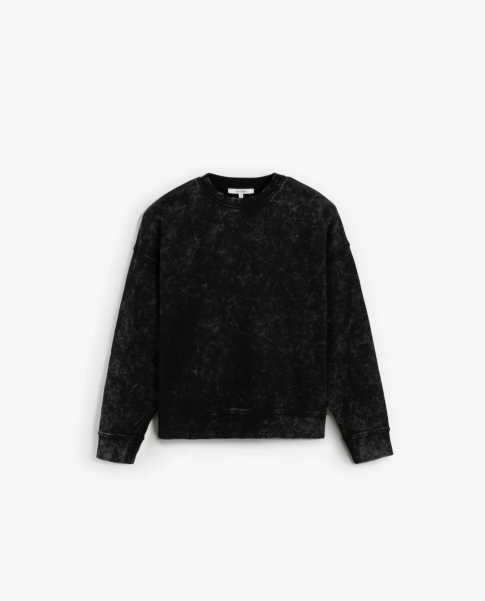 

Женская толстовка с эффектом выварки из хлопка Scalpers, темно-коричневый