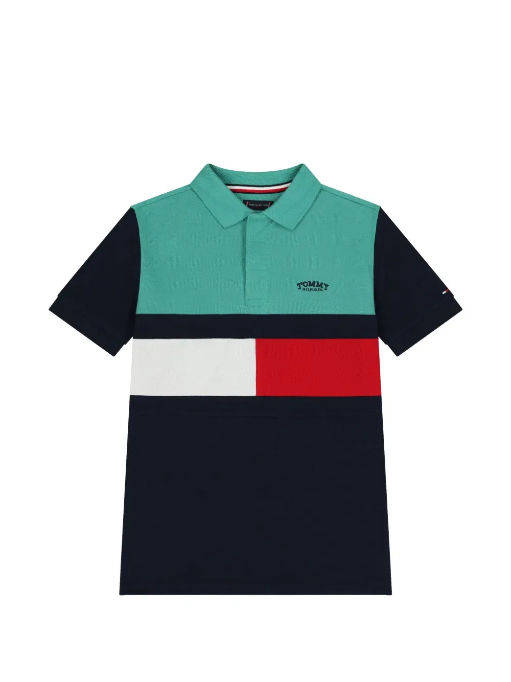 Поло с цветовыми блоками Tommy Hilfiger Junior, синий