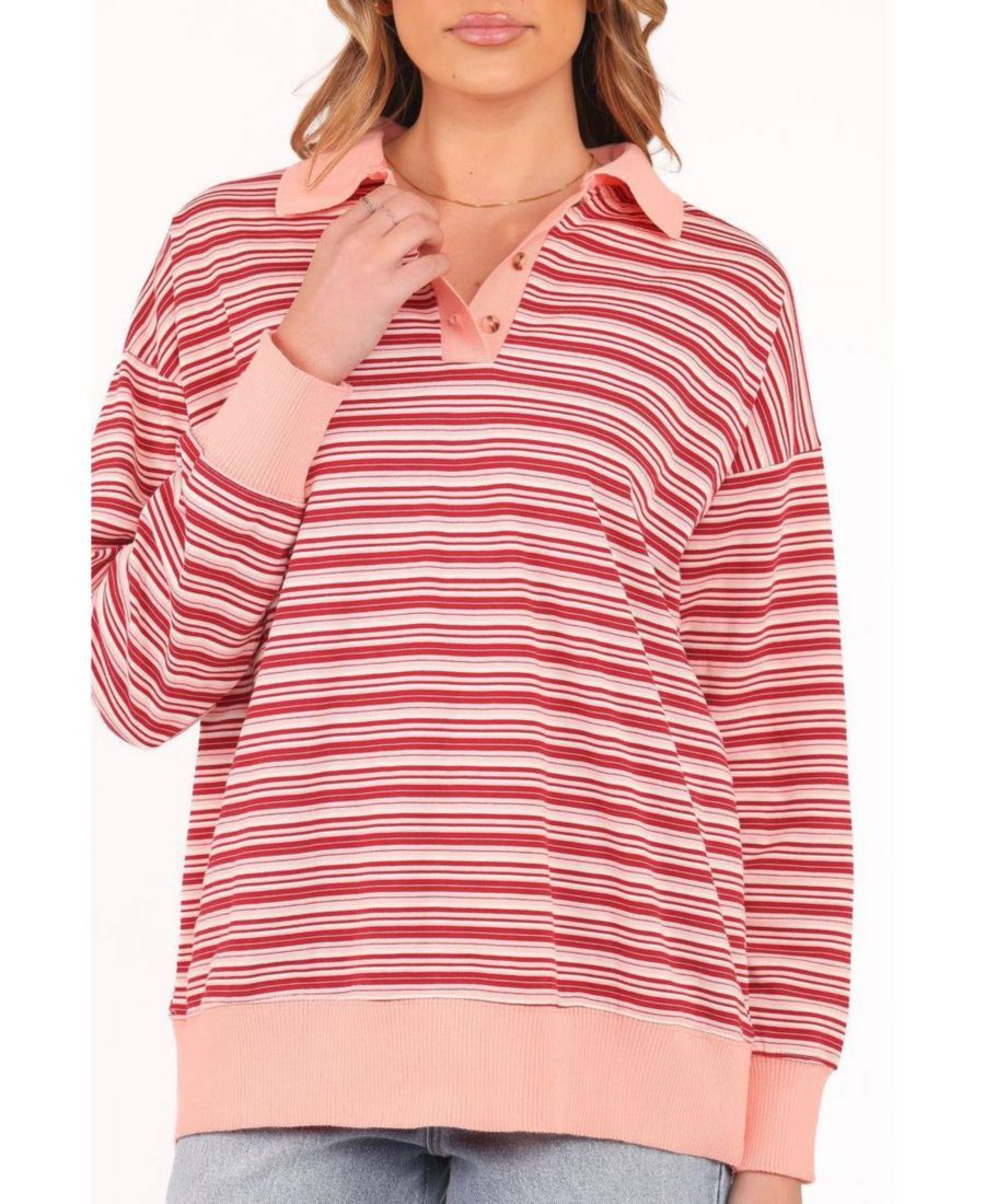 

Женская трикотажная футболка с длинными рукавами Beau Petal and Pup, Pink stripe, Розовый, Женская трикотажная футболка с длинными рукавами Beau Petal and Pup, Pink stripe