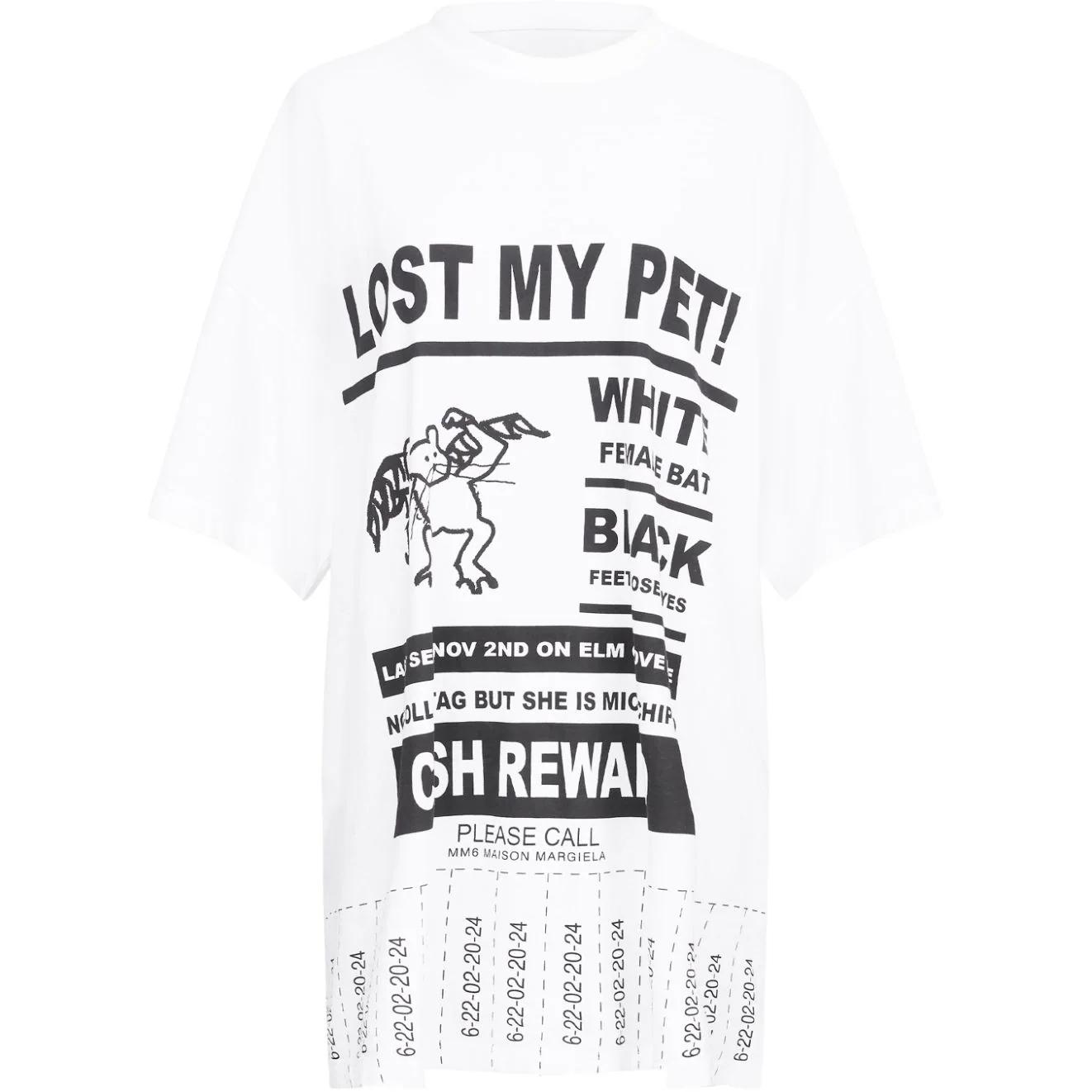 

Футболка MM6 Masion Margiela Lost Pet Oversized MM6 Maison Margiela, белый