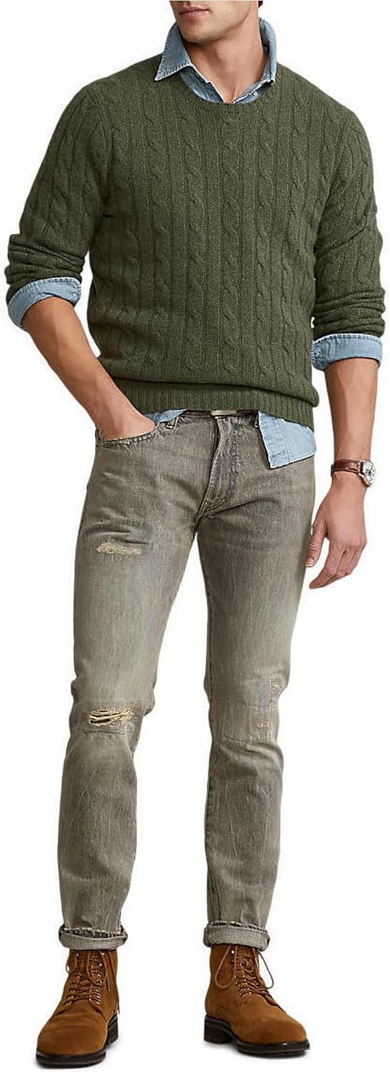 POLO RALPH LAUREN Мужские джинсы Sullivan Slim-Fit Brennan Repaired Faded, Grey — фото 4