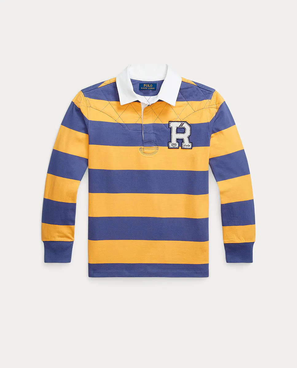 

Детский регбийный поло с длинным рукавом в рубчик Polo Ralph Lauren, мультиколор
