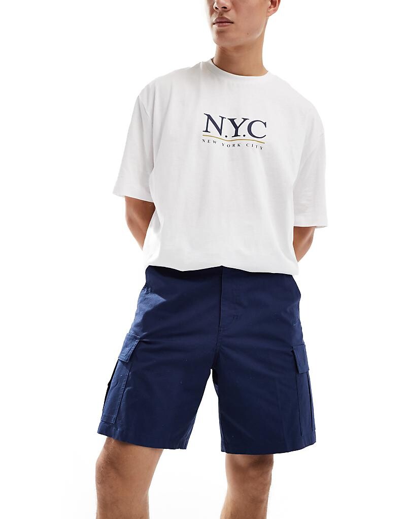 

Nike Club – темно-синие тканые шорты-карго
