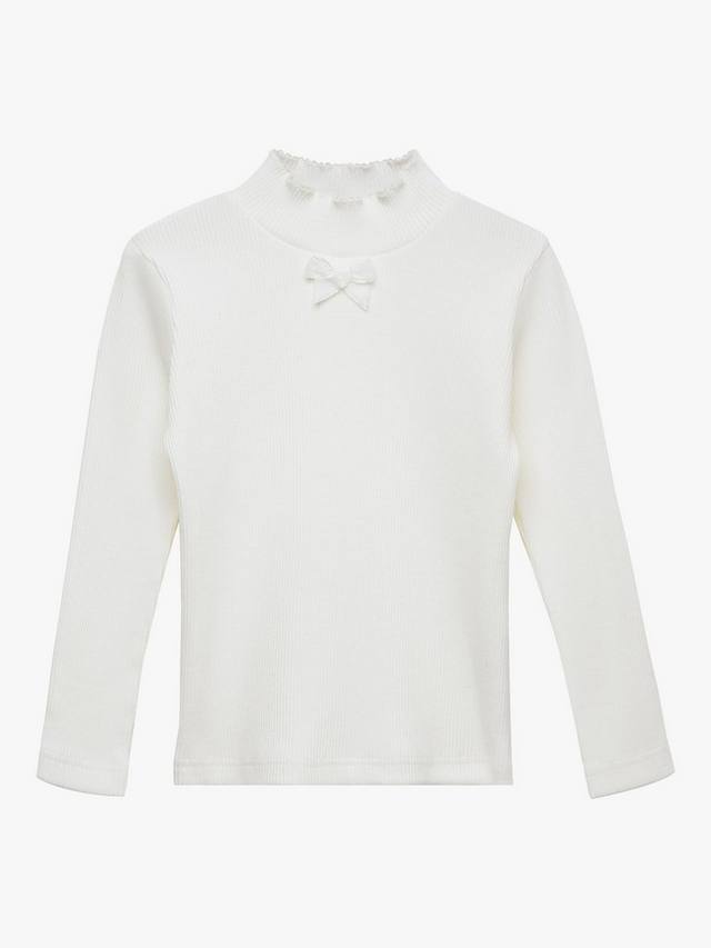 

Детский топ с бантом из хлопкового микса Grace Trotters, Winter White