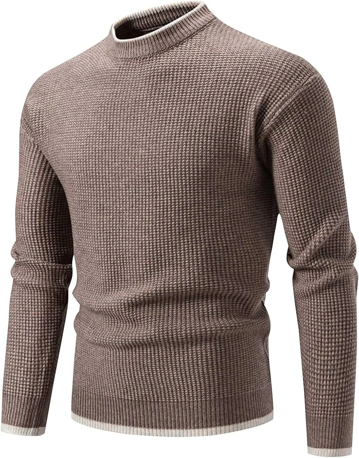 

Мужской свитер с круглым вырезом и длинными рукавами, свободный крой, кабельная вязка AQAYL