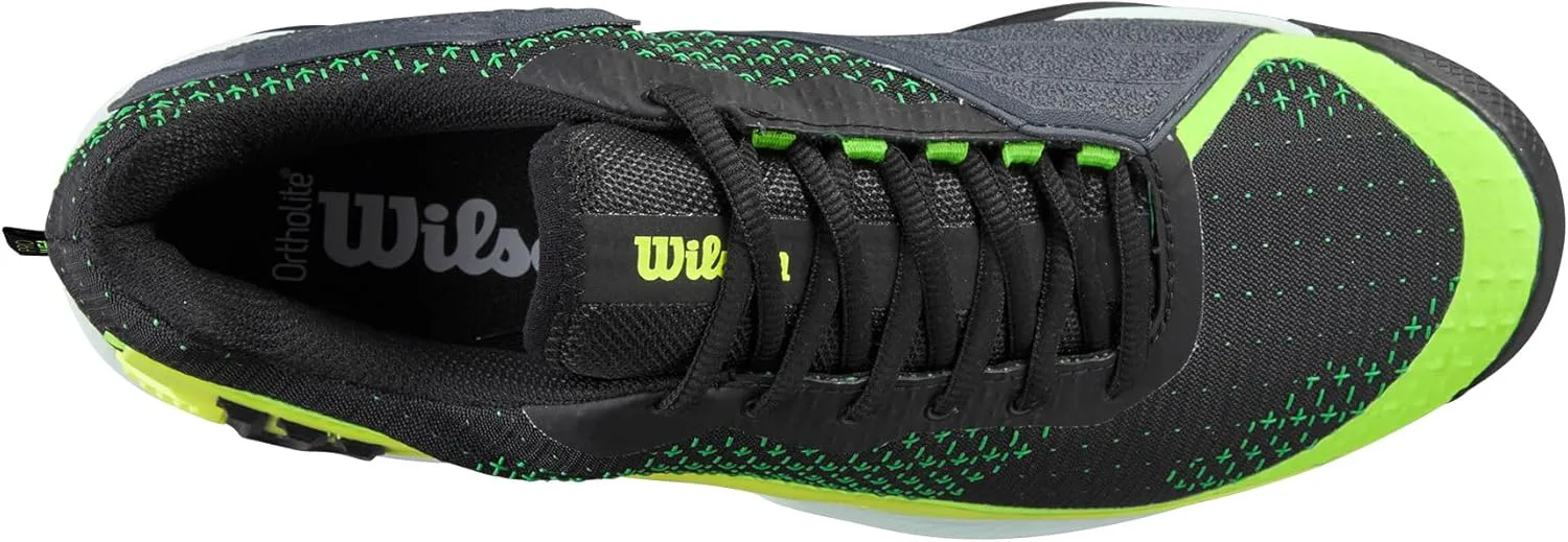 Мужские теннисные кроссовки Wilson Mens Rush Pro Extra Duty, черный/желтый/зеленый — фото 2