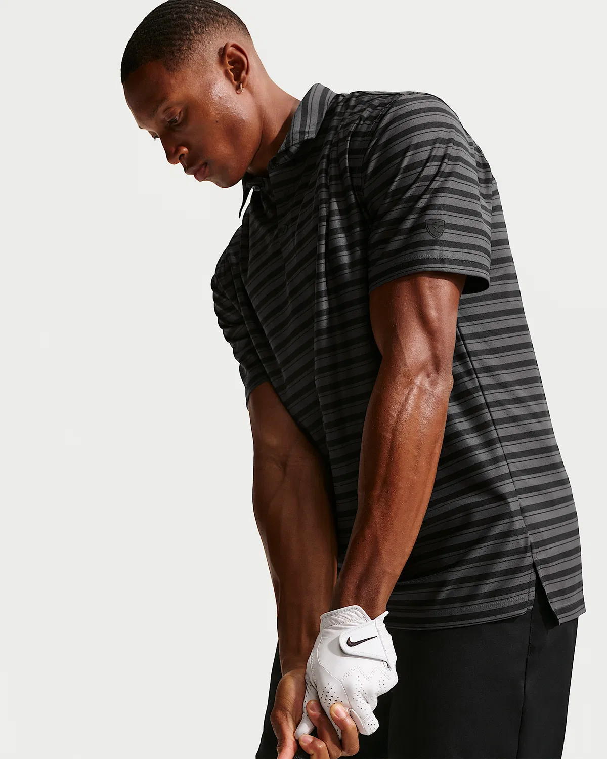 Мужское поло Nike Tailored Performance Dri-FIT Golf, Black/Anthracite/Black — фото 3