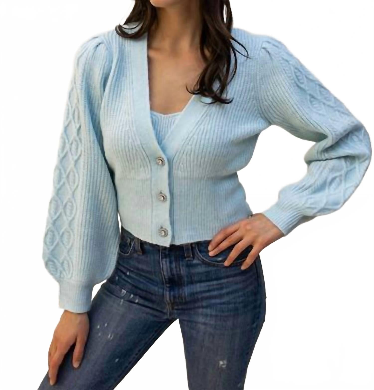 

Кардиган с пуговицами-драгоценностями синего цвета Design History, синий