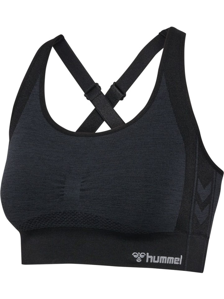 

Спортивный бюстгальтер Hmlmt Shine Seamless Sports Bra черного цвета Hummel
