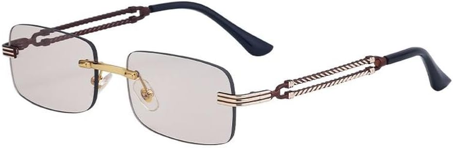 

Солнцезащитные очки в прямоугольной маленькой оправе для женщин и мужчин, роскошные винтажные солнцезащитные очки без оправы, унисекс, ретро, ​​очки для вождения, SUN4111 Generic, C6champagne