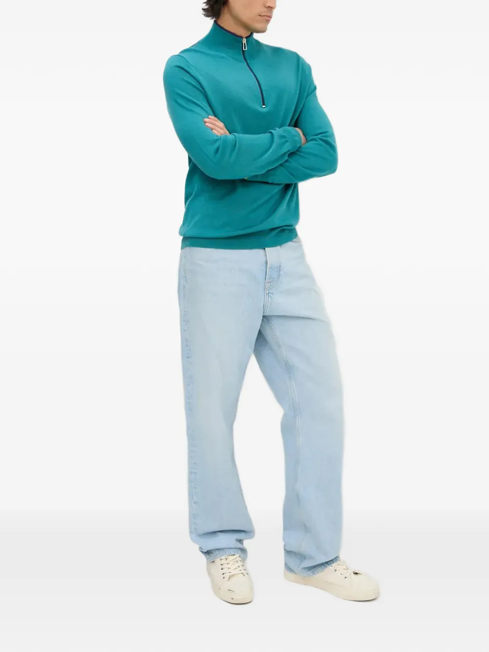 

Топ с высокой горловиной и молнией до половины Ps Paul Smith, синий