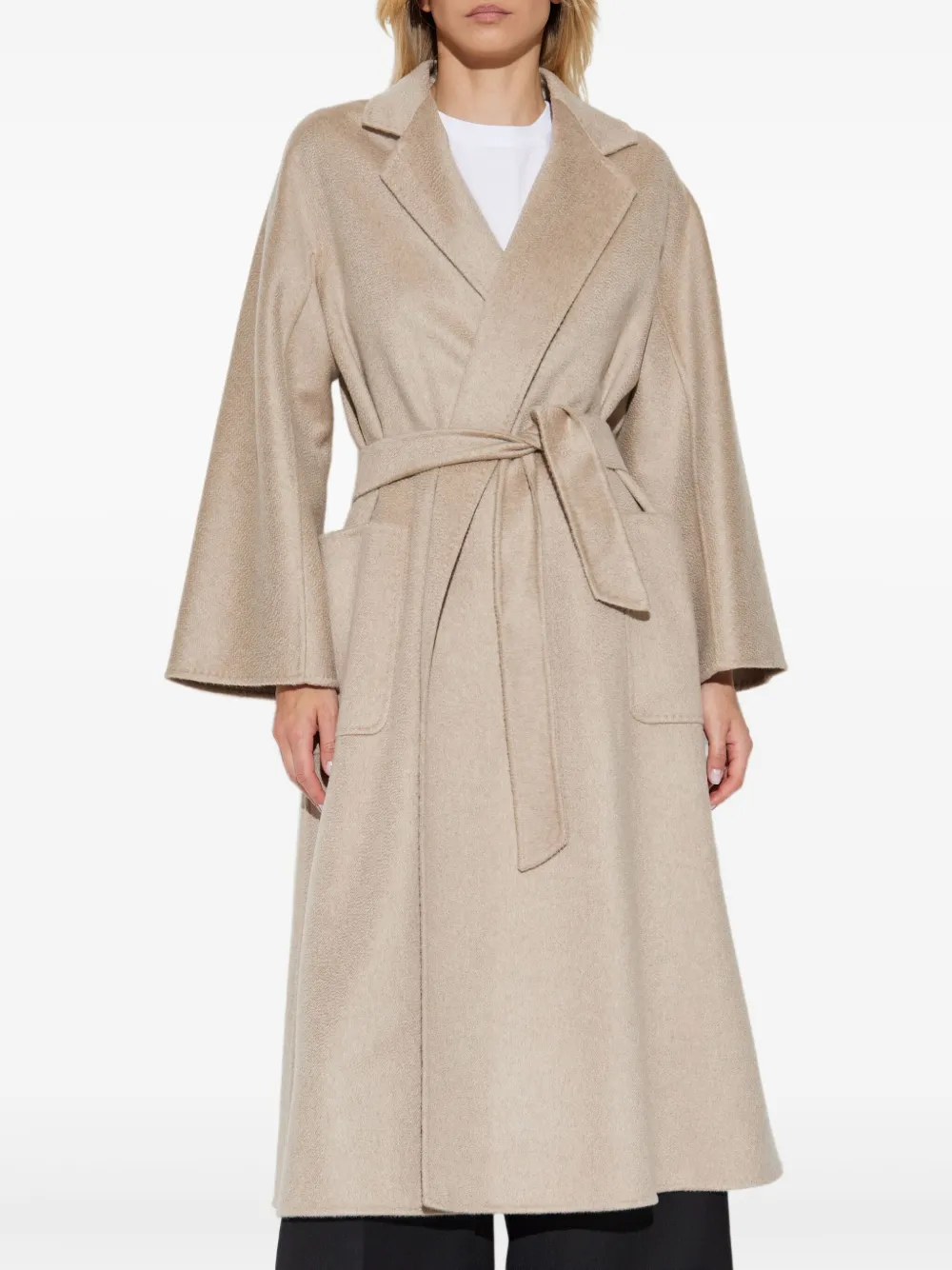 Пальто Ludmilla с запахом и поясом MAX MARA, нейтральный — фото 3