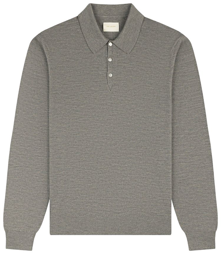 

Рубашка-поло из шерсти мериноса с длинными рукавами Aimé Leon Dore, серый