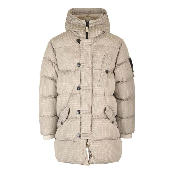 

Куртка logo-patch down jacket 'beige' Stone Island, бежевый