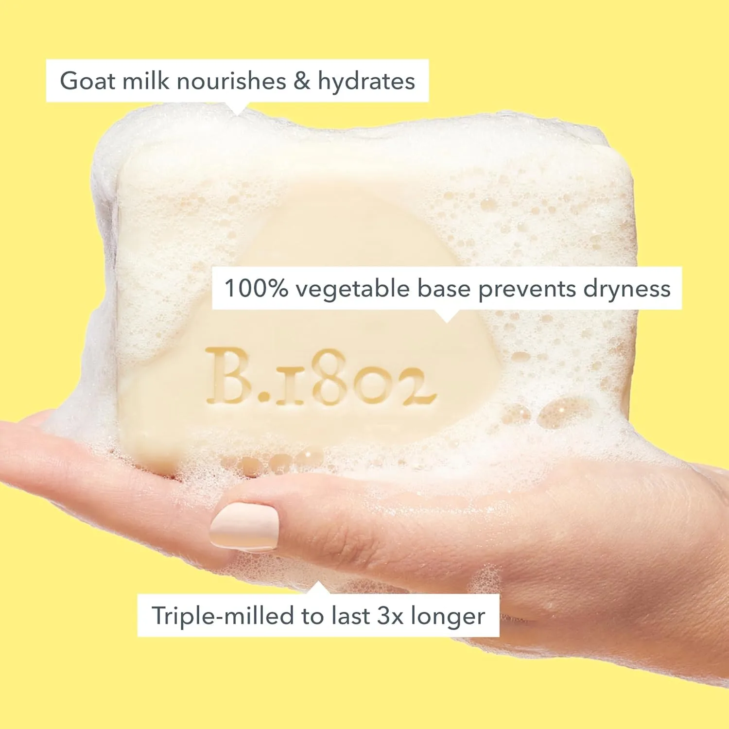 Мыло Beekman 1802 Goat Milk с маслом ши и ботаническими маслами, увлажняющее для рук и тела, для чувствительной кожи, аромат Glacial Mint & Eucalyptus, 255 г 255.15 г (1 шт.) — фото 2