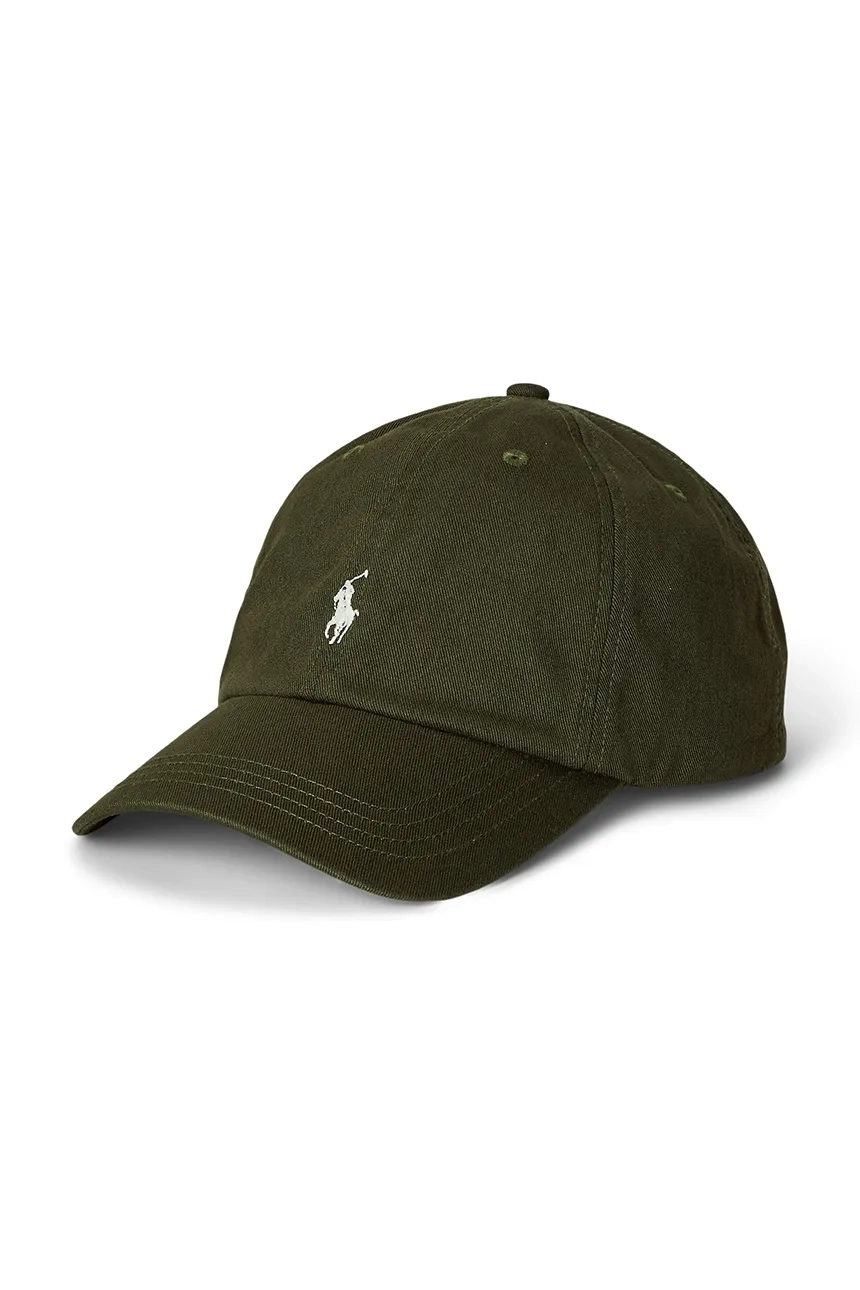 

Детская хлопковая кепка с козырьком Polo Ralph Lauren, зеленый