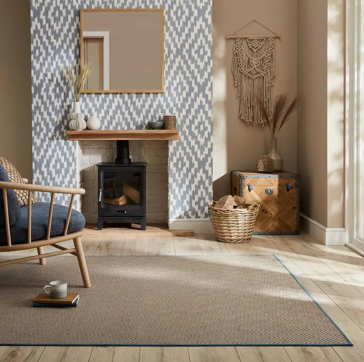 

FLAIR RUGS Ковер "Jute Diamond", прямоугольный, джутовый ковер 60х230 см, синий