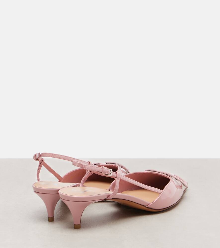 Туфли-лодочки VLogo из лаковой кожи на ремешке Valentino Garavani, Soft Pink — фото 2