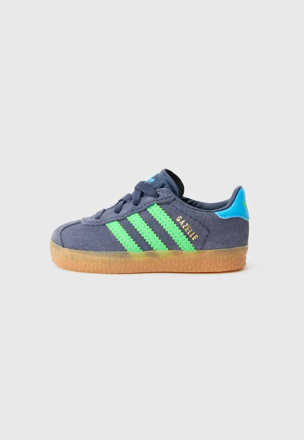 Детские туфли gazelle унисекс Adidas Originals, Shadow Navy/Screaming Green/Lucid Aquamarine