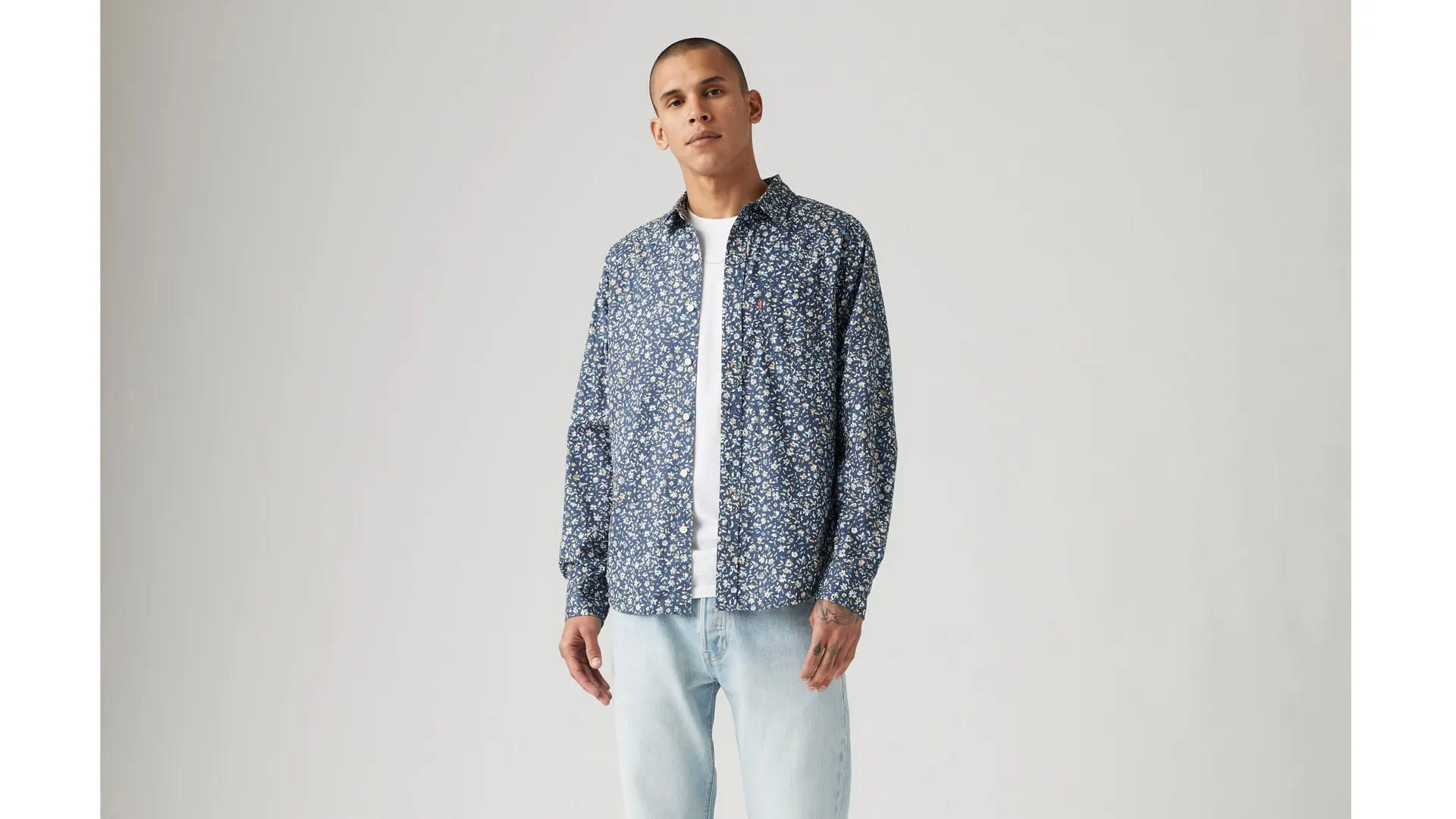 

Классическая рубашка стандартного кроя с одним карманом Levi's, синий