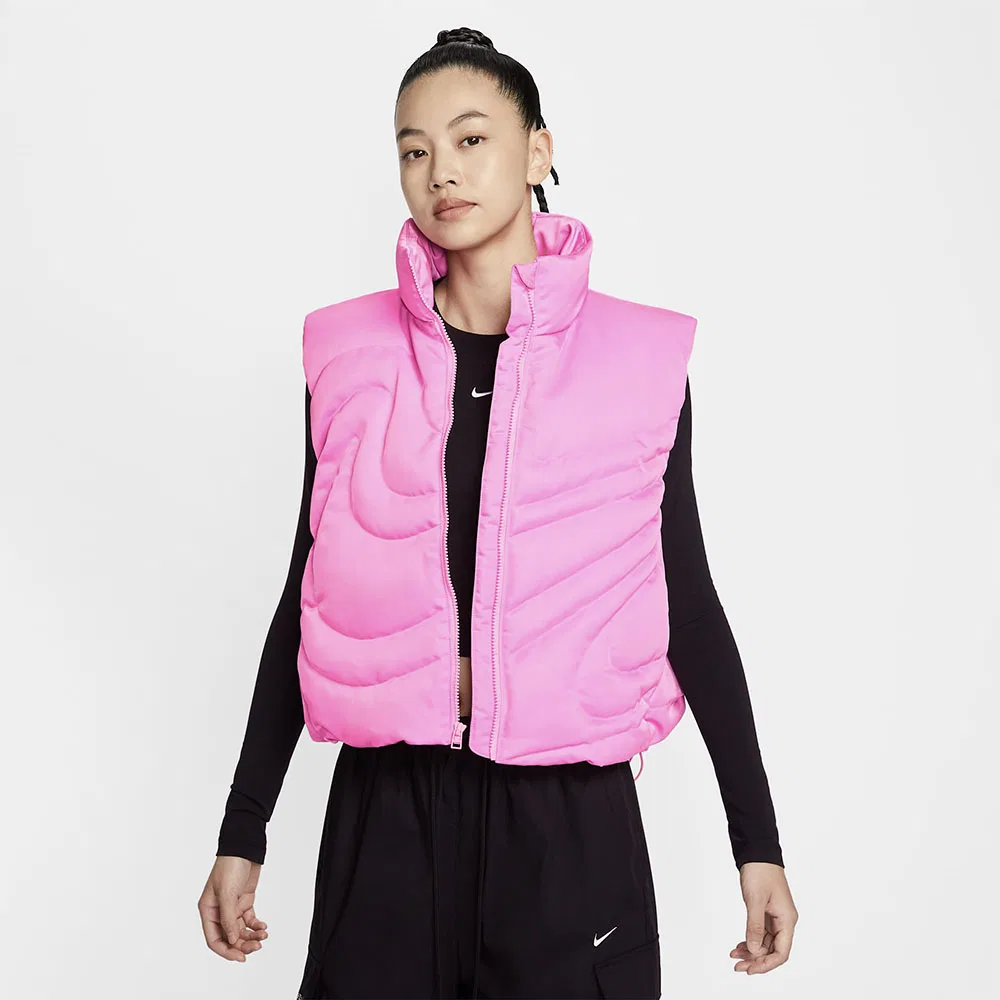 Женский пуховый жилет оверсайз Nike Sportswear Swoosh Series розового цвета — фото 2