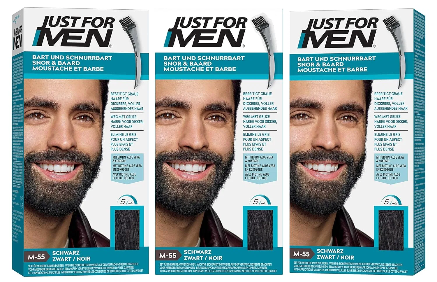 Гель-краска для бороды и усов «Brush in Color» от Just For Men, черный (3 шт.) Just For Men