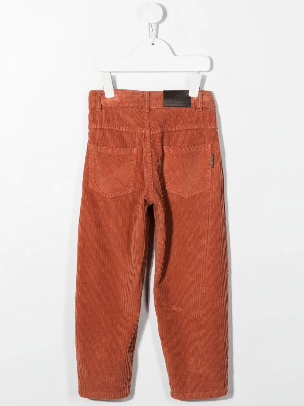 Зауженные вельветовые джинсы Brunello Cucinelli Kids, оранжевый — фото 2