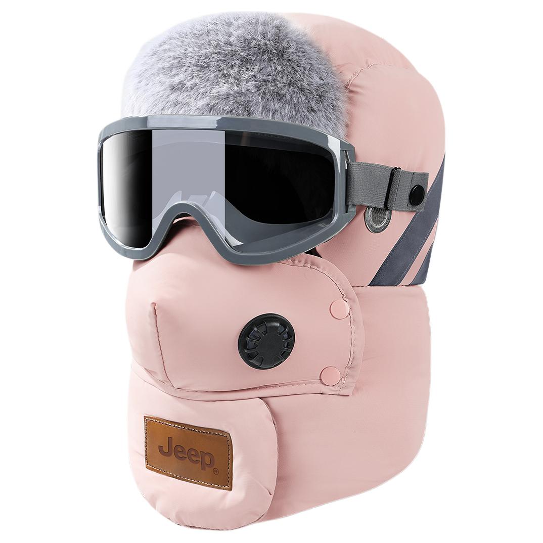 

Траппер-кепка из хлопка для спорта и отдыха на природе, унисекс Jeep, girly розовый[upgraded goggles+reflective strip]