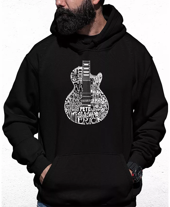 

Мужская худи с принтом "Rock Guitar Head Word Art" LA Pop Art, черный