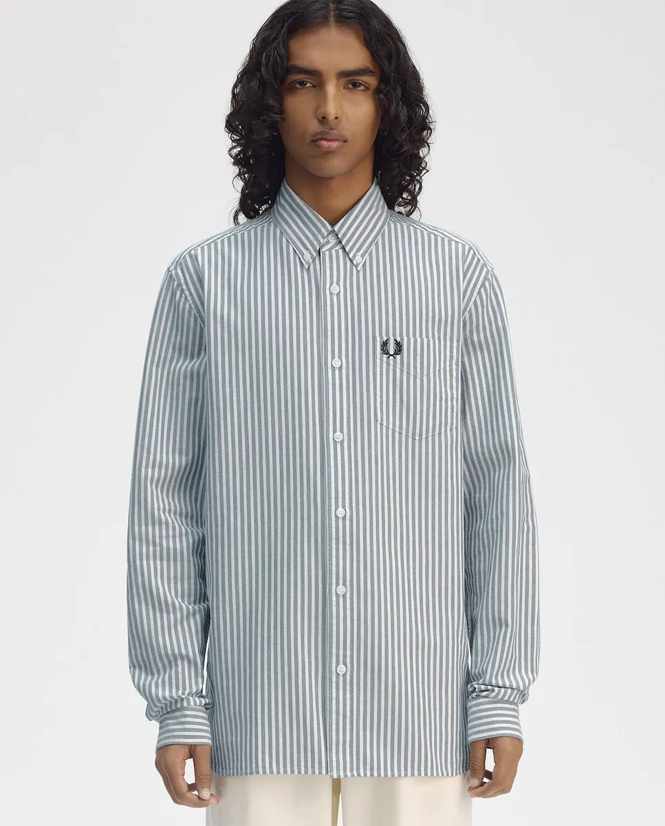 

Мужская рубашка с длинным рукавом в полоску Fred Perry, синий