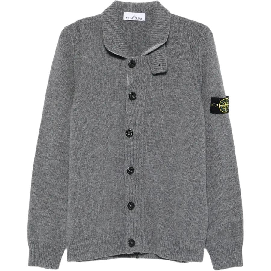 

Кардиган с лого-нашивкой и пуговицами STONE ISLAND, серый